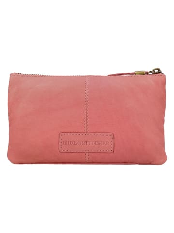 HIDE & STITCHES Leder-Umhängetasche in Rosa - (B)21 x (H)12 x (T)2 cm
