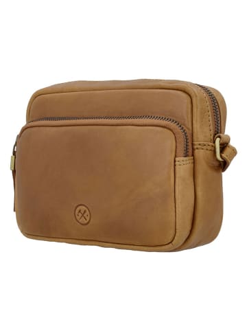 HIDE & STITCHES Leder-Umhängetasche in Hellbraun - (B)20 x (H)17 x (T)5 cm