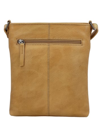 HIDE & STITCHES Leder-Umhängetasche in Hellbraun - (B)17 x (H)20 x (T)2 cm