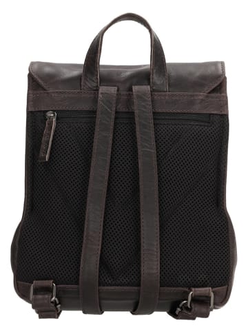 micmacbags Skórzany plecak "Next Navajo" w kolorze czarnym - 23 x 26 x 9 cm