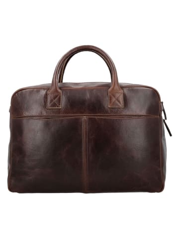 HIDE & STITCHES Leder-Weekender in Braun - (B)39 x (H)27 x (T)18 cm