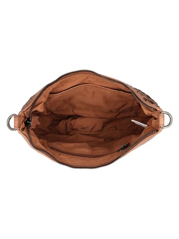 HIDE & STITCHES Leren schoudertas lichtbruin - (B)28 x (H)16 x (D)6 cm