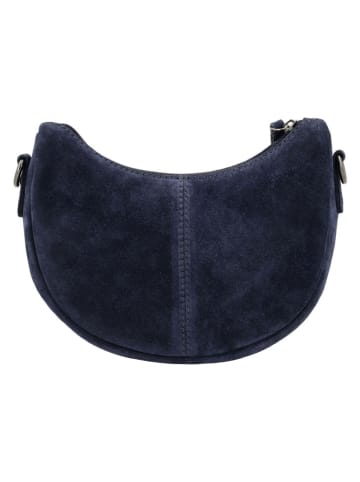 HIDE & STITCHES Leder-Schultertasche "Brazos" in Dunkelblau - (B)22 x (H)16 x (T)5,5 cm