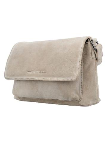 HIDE & STITCHES Leren schoudertas "Brazos" beige - (B)24,5 x (H)16 x (D)5,5 cm