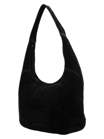 HIDE & STITCHES Leder-Shopper "Brazos" in Schwarz - (B)42 x (H)40 x (T)10 cm