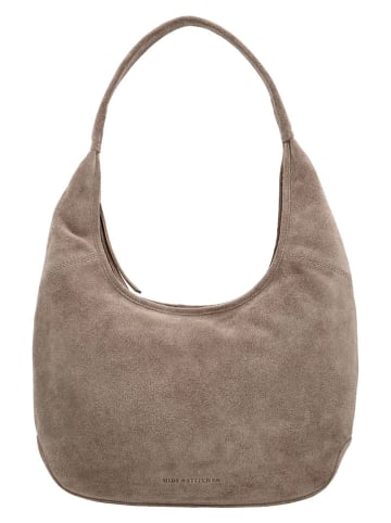 HIDE & STITCHES Leder-Shopper "Brazos" in Taupe - (B)42 x (H)40 x (T)10 cm
