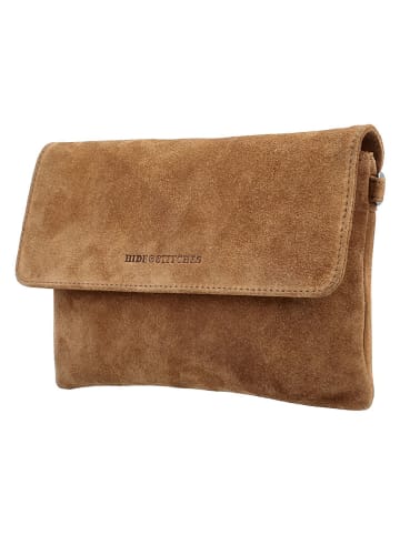 HIDE & STITCHES Leren schoudertas "Brazos" lichtbruin - (B)24 x (H)16 x (D)5,5 cm