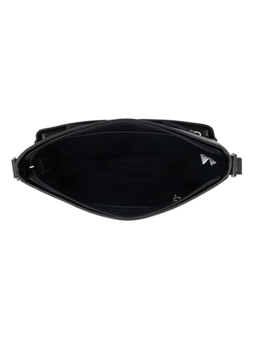 HIDE & STITCHES Leren schoudertas zwart - (B)29 x (H)21 x (D)8 cm