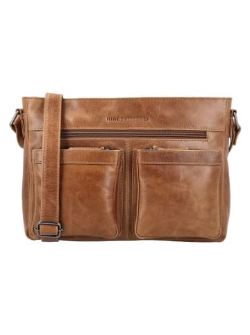 HIDE & STITCHES Leren schoudertas lichtbruin - (B)29 x (H)21 x (D)8 cm