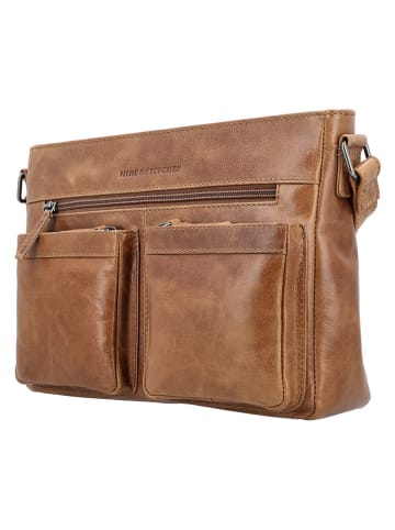 HIDE & STITCHES Leren schoudertas lichtbruin - (B)29 x (H)21 x (D)8 cm