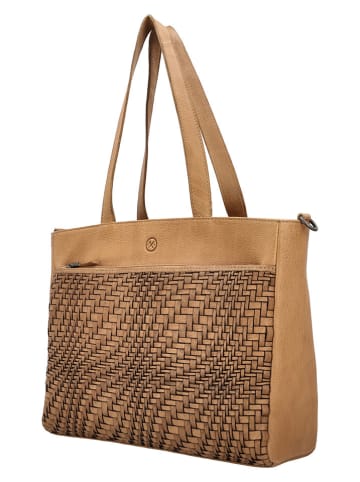 HIDE & STITCHES Leren schoudertas lichtbruin - (B)35 x (H)24 x (D)10 cm