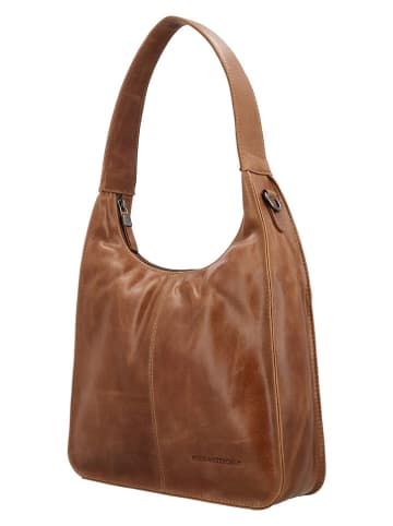 HIDE & STITCHES Leren schoudertas lichtbruin - (B)26 x (H)28 x (D)8 cm