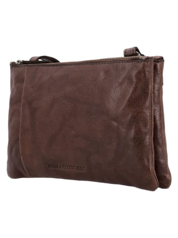 HIDE & STITCHES Leren schoudertas "Westland" donkerbruin - (B)24 x (H)15 x (D)5 cm