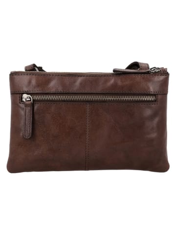 HIDE & STITCHES Leder-Umhängetasche "Westland" in Dunkelbraun - (B)24 x (H)15 x (T)5 cm