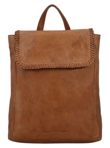 HIDE & STITCHES Leder-Rucksack "Inspired by Country" in Cognac - (B)25 x (H)30 x (T)11 cm