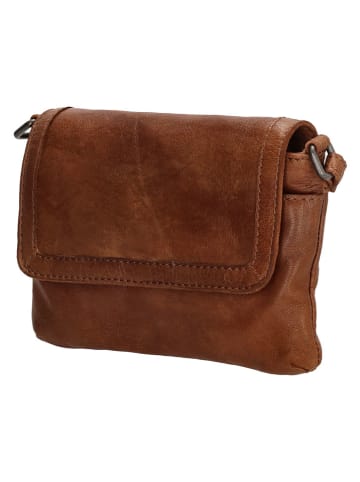 Beagles Leder-Umhängetasche in Hellbraun - (B)21 x (H)14 x (T)1 cm