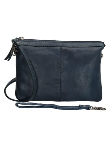 Beagles Leder-Umhängetasche in Dunkelblau - (B)19 x (H)14 x (T)2,5 cm