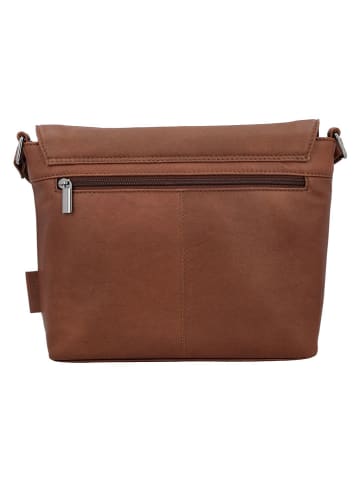 Beagles Leder-Umhängetasche "Benidorm" in Hellbraun - (B)29 x (H)23 x (T)6 cm