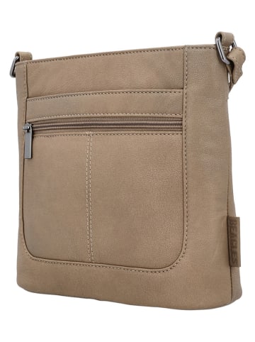 Beagles Leren schoudertas "Benidorm" taupe - (B)22 x (H)21 x (D)7 cm
