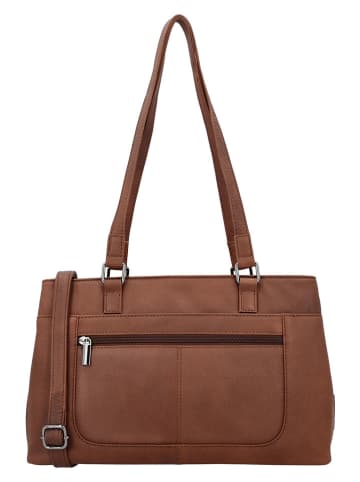 Beagles Leder-Schultertasche "Benidorm" in Braun - (B)33 x (H)21 x (T)11 cm
