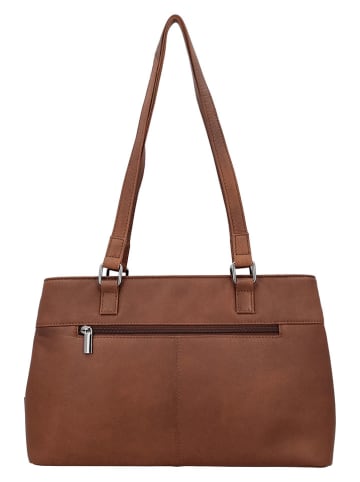 Beagles Leder-Schultertasche "Benidorm" in Braun - (B)33 x (H)21 x (T)11 cm