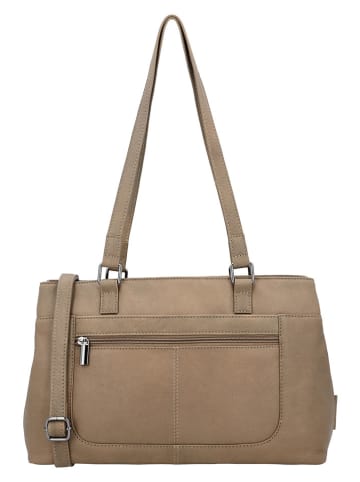 Beagles Leren schoudertas "Benidorm" taupe - (B)33 x (H)21 x (D)11 cm