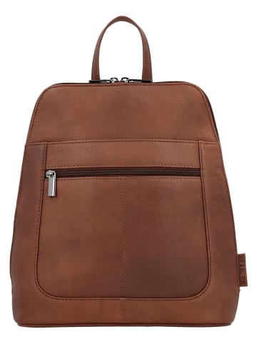 Beagles Leder-Rucksack "Benidorm" in Hellbraun - (B)25 x (H)29 x (T)9 cm