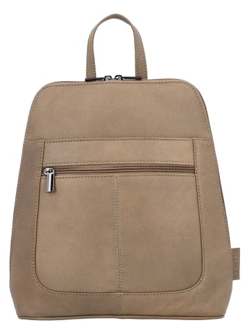 Beagles Leder-Rucksack "Benidorm" in Taupe - (B)25 x (H)29 x (T)9 cm