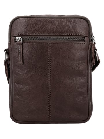HIDE & STITCHES Leren schoudertas "Donau" bruin - (B)18 x (H)24 x (D)6 cm