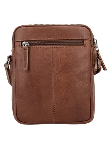 HIDE & STITCHES Leder-Umhängetasche "Donau" in Hellbraun - (B)16 x (H)20 x (T)6 cm