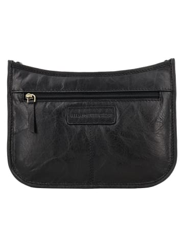 HIDE & STITCHES Leren schoudertas "Jura" zwart - (B)25 x (H)17 x (D)10 cm