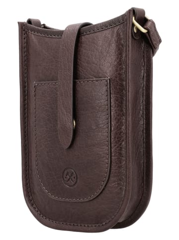 HIDE & STITCHES Leren smartphonetas "Jura" bruin - (B)12 x (H)17 x (D)4 cm