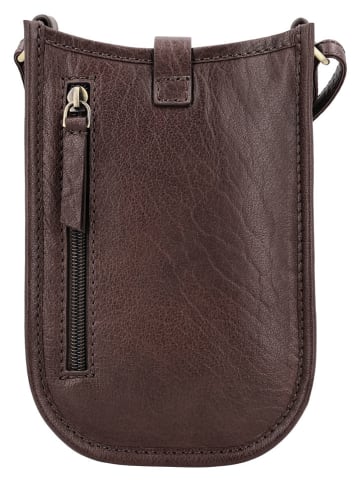 HIDE & STITCHES Leren smartphonetas "Jura" bruin - (B)12 x (H)17 x (D)4 cm