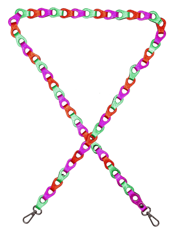 Charm Skórzany pasek ze wzorem do torebki - 135 x 2 cm