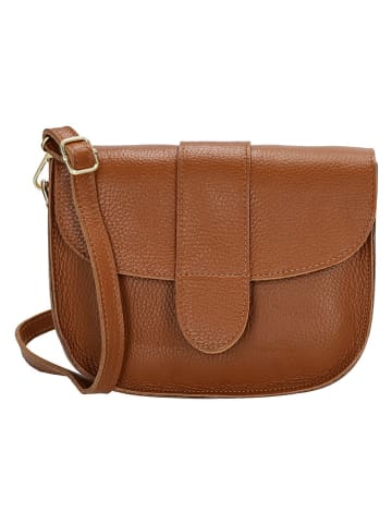 Charm Leder-Umhängetasche in Hellbraun - (B)21 x (H)16 x (T)6 cm