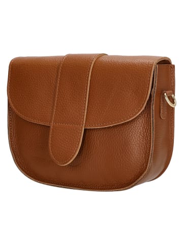 Charm Leder-Umhängetasche in Hellbraun - (B)21 x (H)16 x (T)6 cm