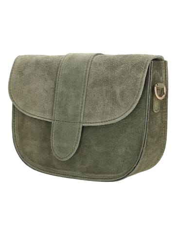 Charm Leder-Umhängetasche in Khaki - (B)21 x (H)16 x (T)6 cm