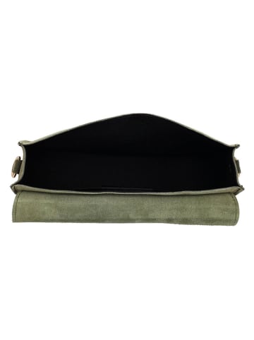 Charm Leder-Umhängetasche in Khaki - (B)21 x (H)16 x (T)6 cm