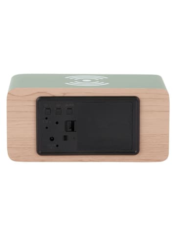 Karlsson LED-Wecker in Beige/ Grün - (B)15 x (H)7,4 x (T)7,1 cm