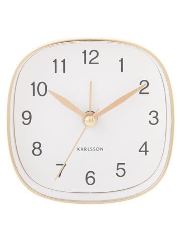Karlsson Wekker ''Travel Square'' wit - (B)8,5 x (H)8,5 x (D)3,6 cm
