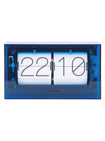 Karlsson Tafelklok ''Boxed Flip'' blauw - (B)20,7 x (H)11,7 x (D)7,1 cm