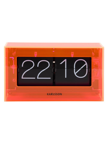 Karlsson Tischuhr ''Boxed Flip'' in Orange - (B)20,7 x (H)11,7 x (T)7,1 cm