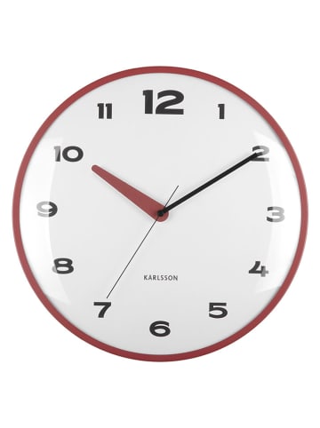 Karlsson Wanduhr ''Brisk Dome'' in Rot - Ø 40 cm