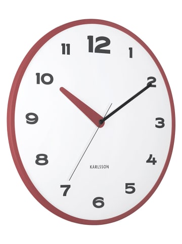 Karlsson Wanduhr ''Brisk Dome'' in Rot - Ø 40 cm