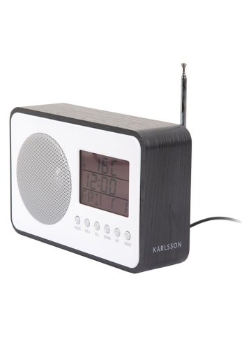 Karlsson Radiobudzik w kolorze czarnym - 19,2 x 12,5 x 6,6 cm