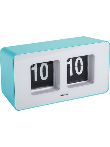 Karlsson Tafelklok "Funky Flip" turquoise - (B)18 x (H)9 x (D)7 cm