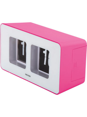 Karlsson Tischuhr "Funky Flip" in Pink - (B)18 x (H)9 x (T)7 cm