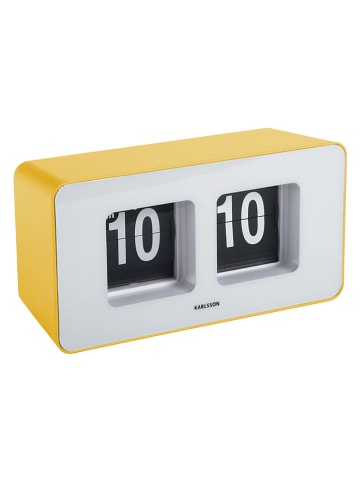 Karlsson Tafelklok ''Funky Flip'' geel - (B)17,7 x (H)9,2 x (D)7 cm