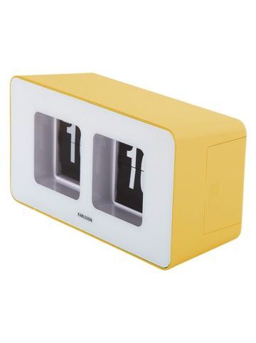 Karlsson Tafelklok ''Funky Flip'' geel - (B)17,7 x (H)9,2 x (D)7 cm