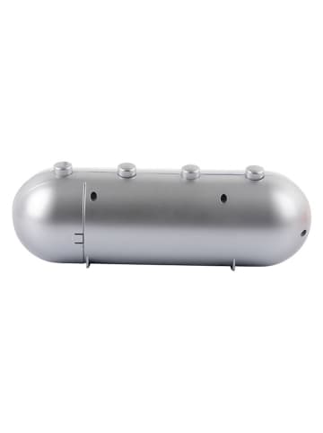 Karlsson Wecker ''Retro Tube'' in Silber - (B)26 x (H)9 x (T)9 cm